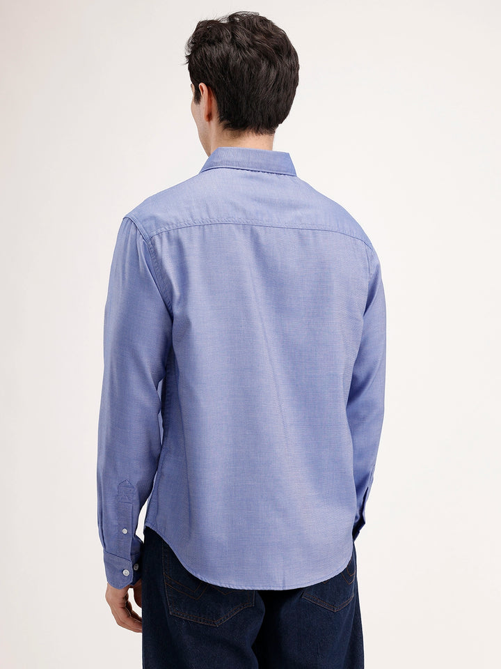 Comfort Fit Full Sleeve Shirt | Blue