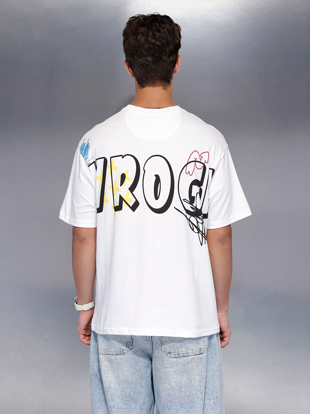 Printed oversized T-shirt | White