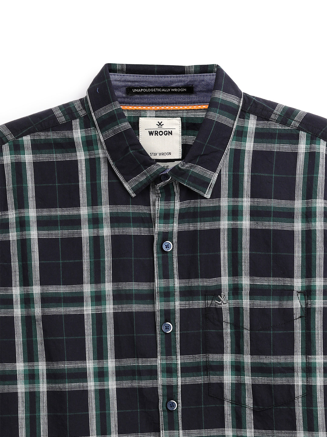 Green Slim Fit Checked Shirt