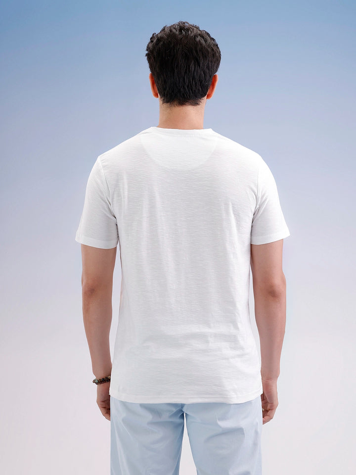 Slim Fit Textured T-Shirt  | Off White