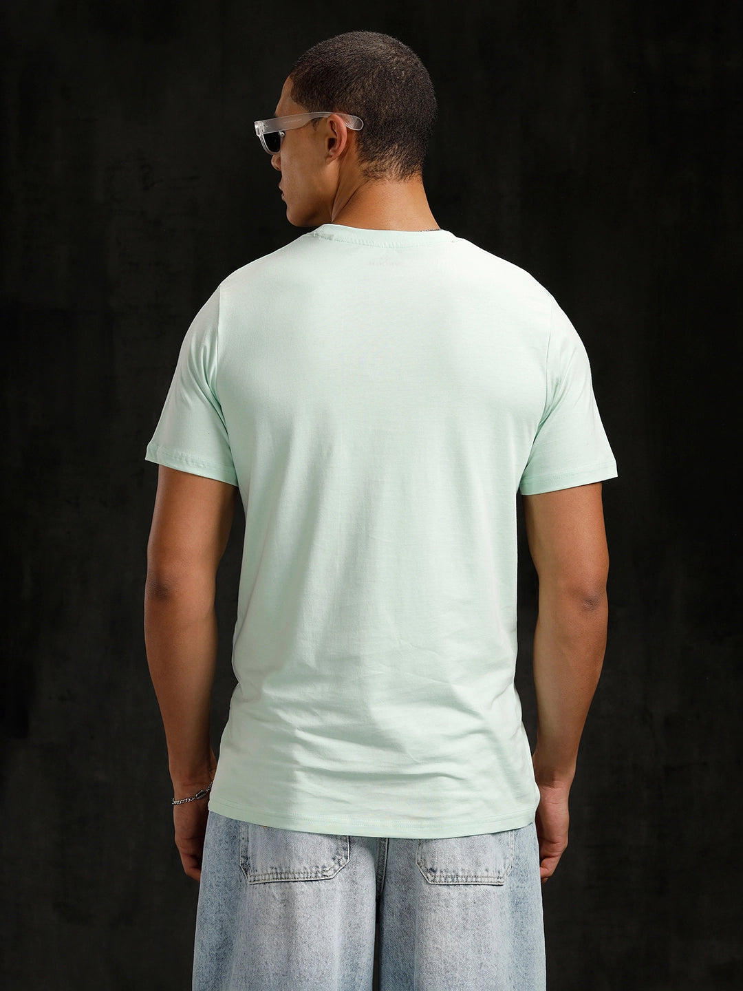 Logo Placement Printed T-Shirt | Light Green