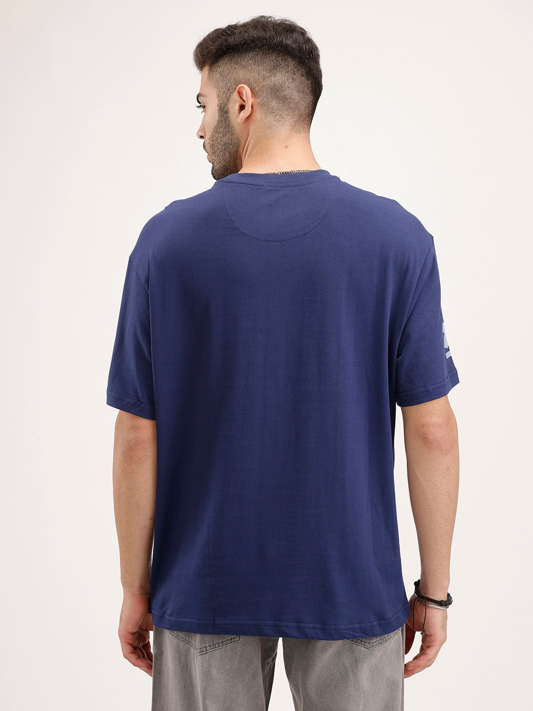 Oversized Placement Printed T-Shirt | Blue
