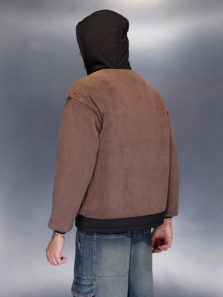 Men’s brown and black paneled jacket | Brown