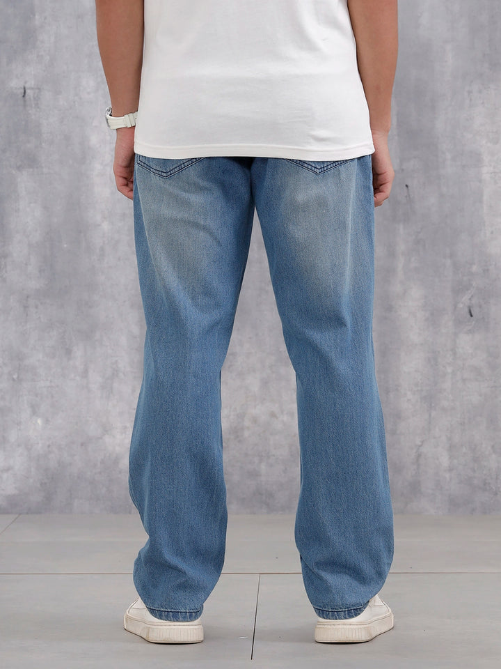 Mid Washed Casual Anti Fit Jeans For Men | Med Stone