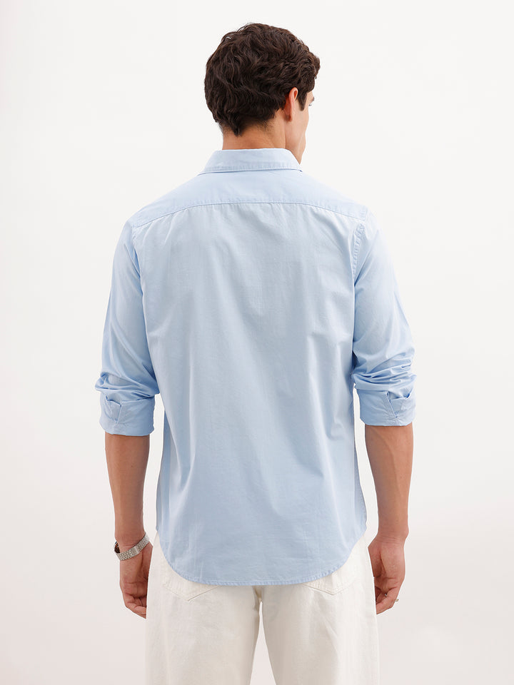 Solid Slim Fit Shirt  | Light Blue