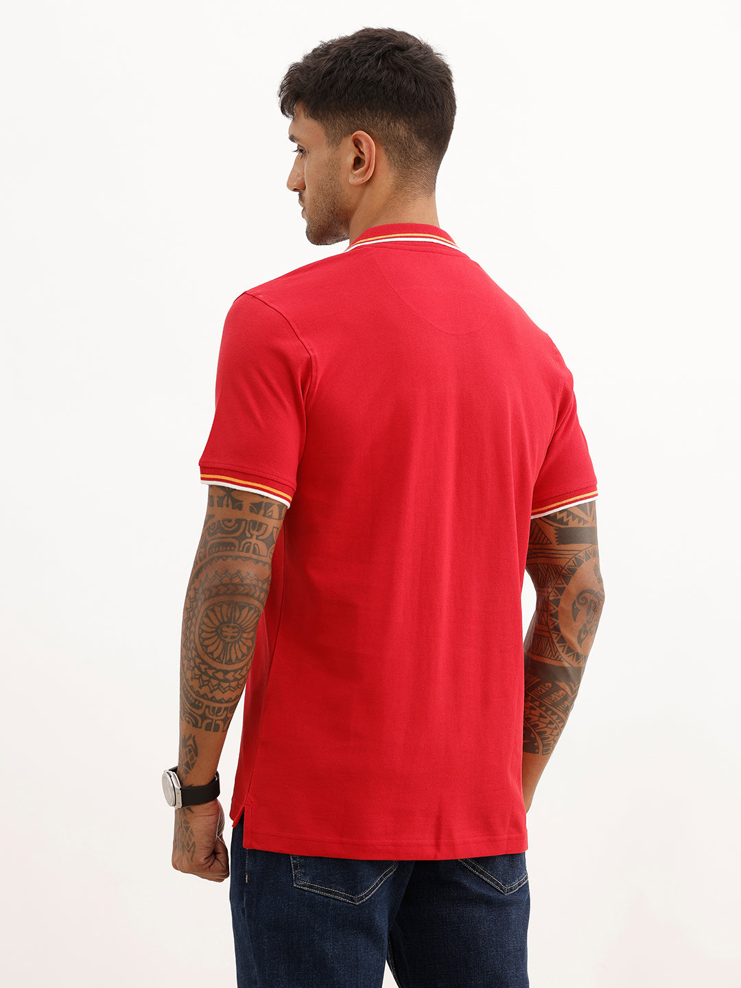 Classic Tipping Collar Polo T-Shirt | Red | WWTS245F