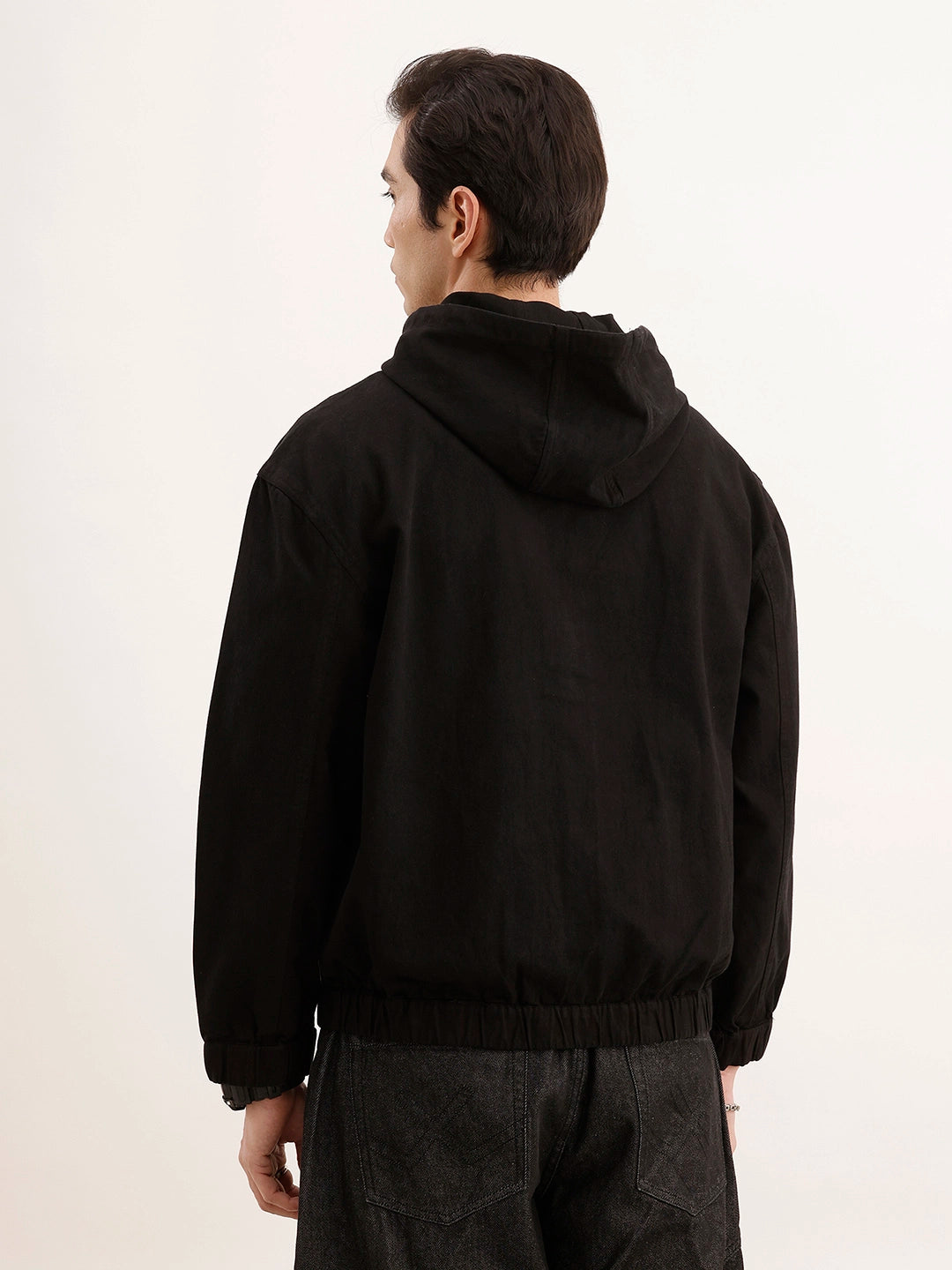 Oversized Fit Hooded Jacket | Black