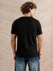 Gold Foil Print Slim Fit T-Shirt | Black