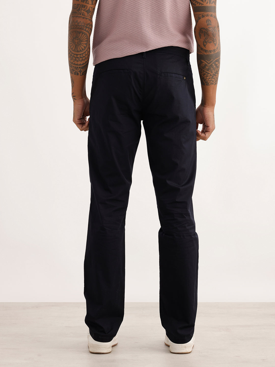 Solid Straight Fit Trouser | Navy Blue