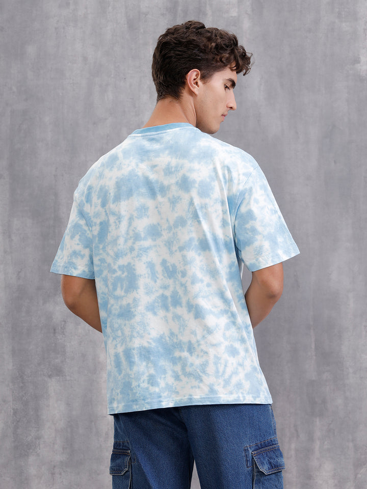 Tie-Dye Oversized Fit Cotton T-Shirt | Blue
