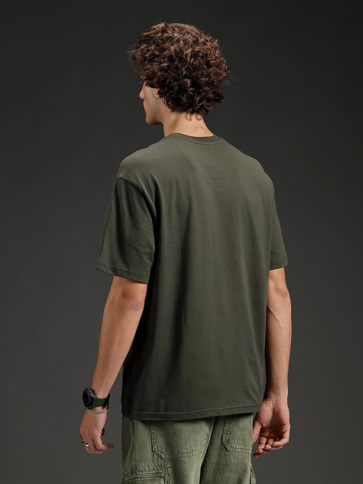 Wrogn Solid Oversized Tshirt | Green