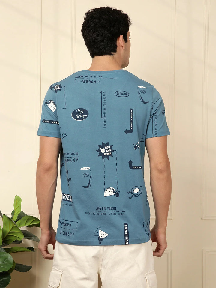 Wrogn Order AOP Blue T-Shirt
