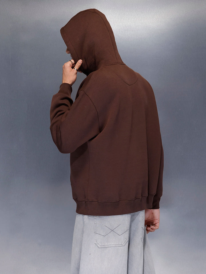 Men’s minimal graphic hooded sweatshirt | Java
