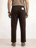 Solid Loose Fit Pleated Jogger | Brown