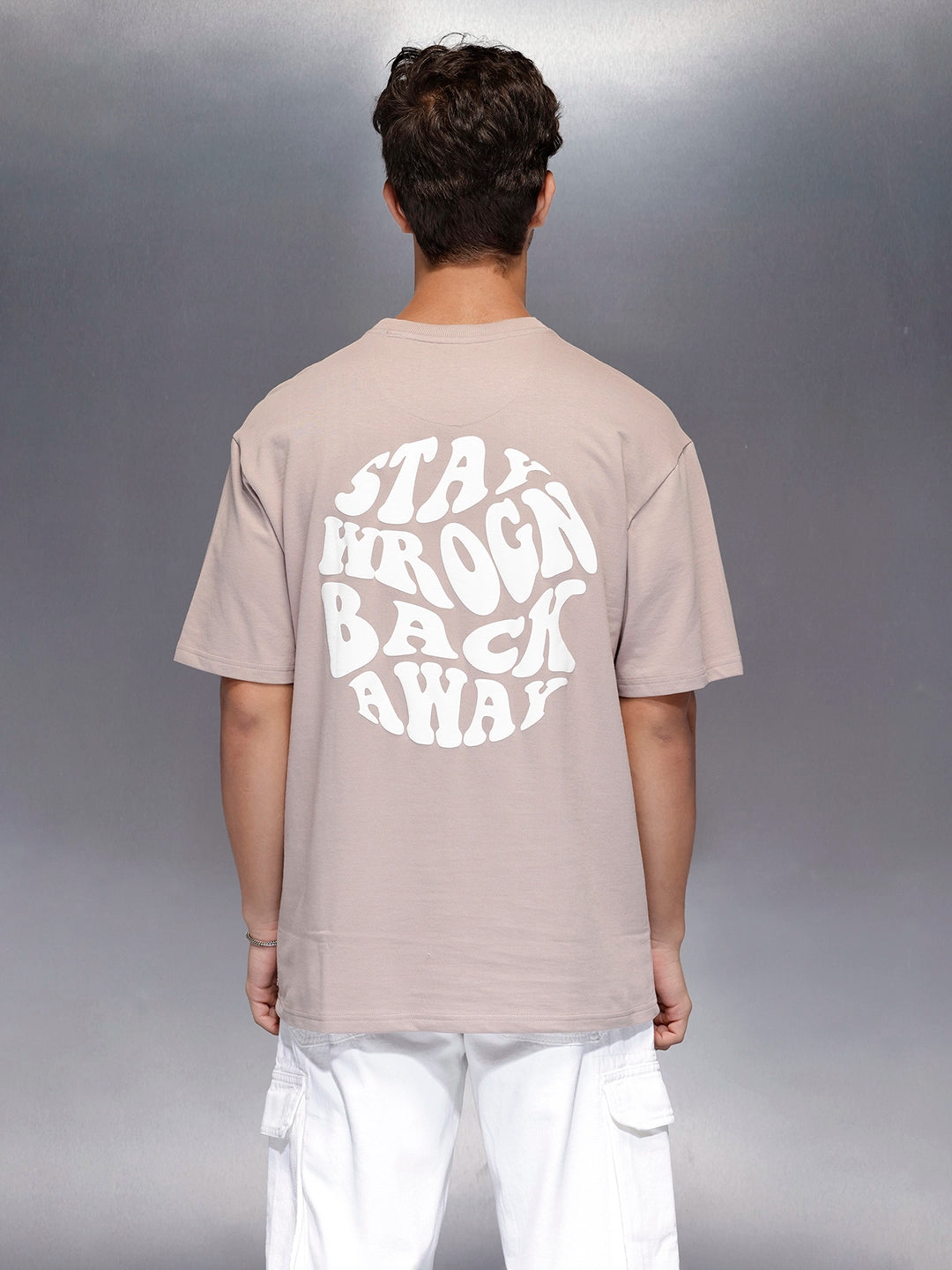 Men’s oversized graphic tee | Beige