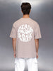 Men’s oversized graphic tee | Beige