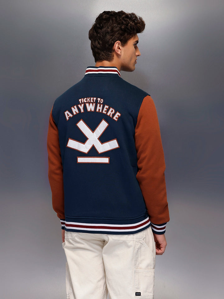 Classic Slim Fit Bomber Jacket   |  Navy Blue