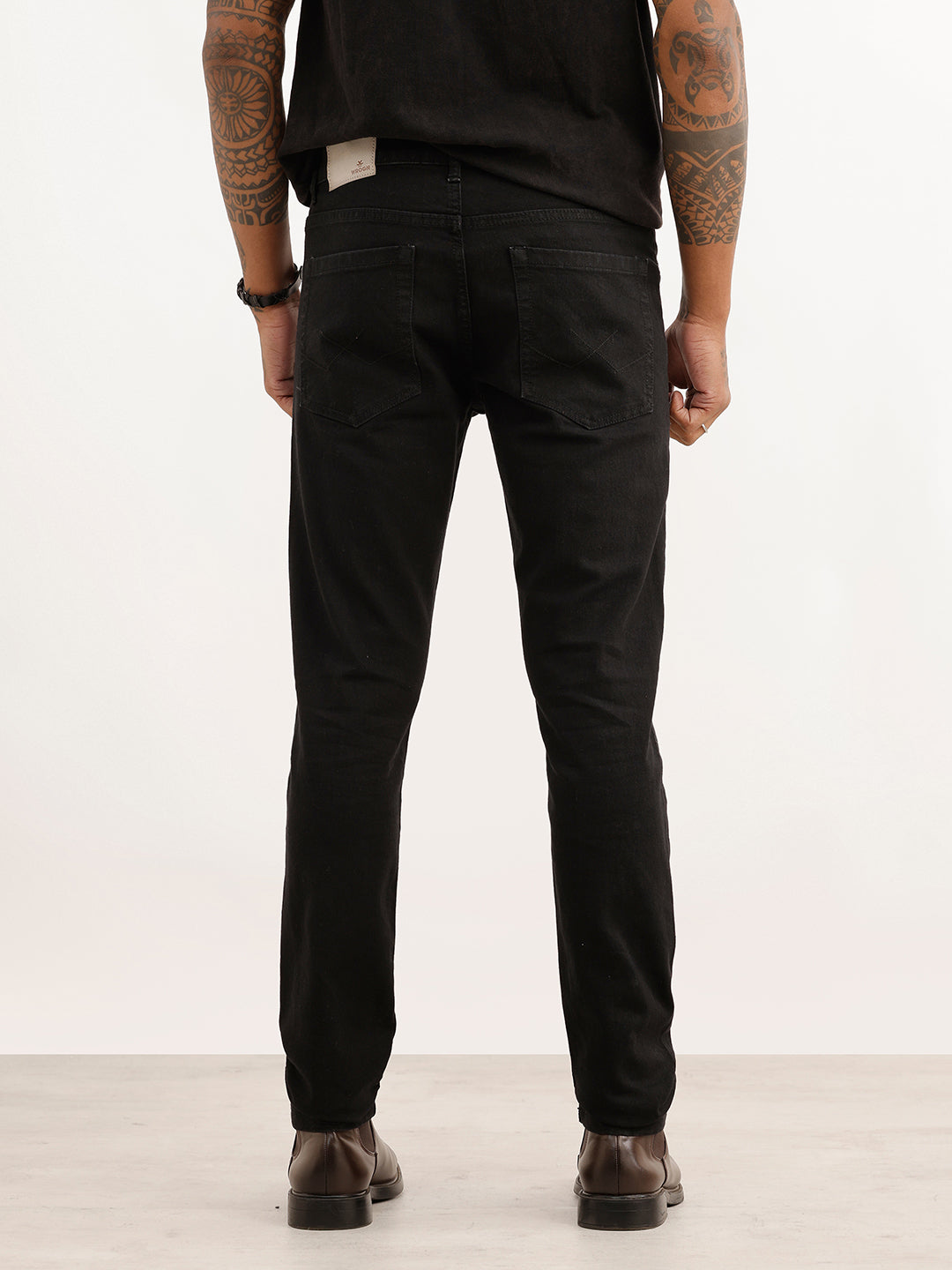Solid Skinny Fit Denim Jeans | Black