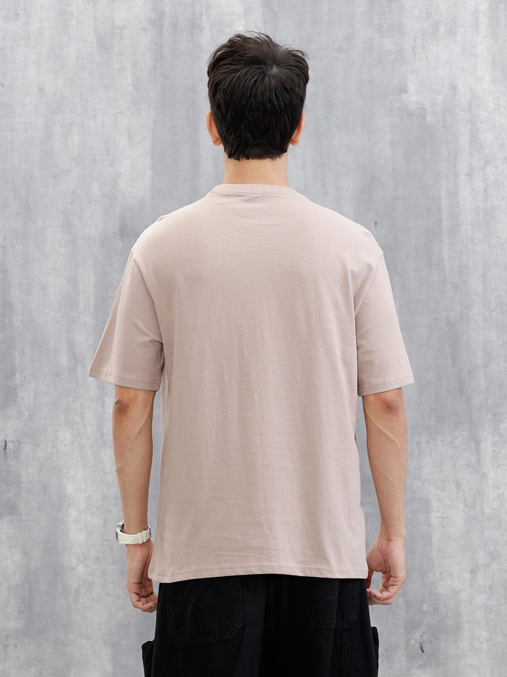 Printed Logo Oversized T-Shirt | Beige