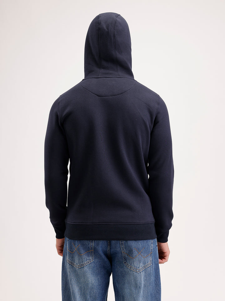Solid Regular Fit Hoodie  | Navy Blue