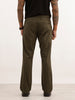 Straight Fit Solid Trouser | Olive