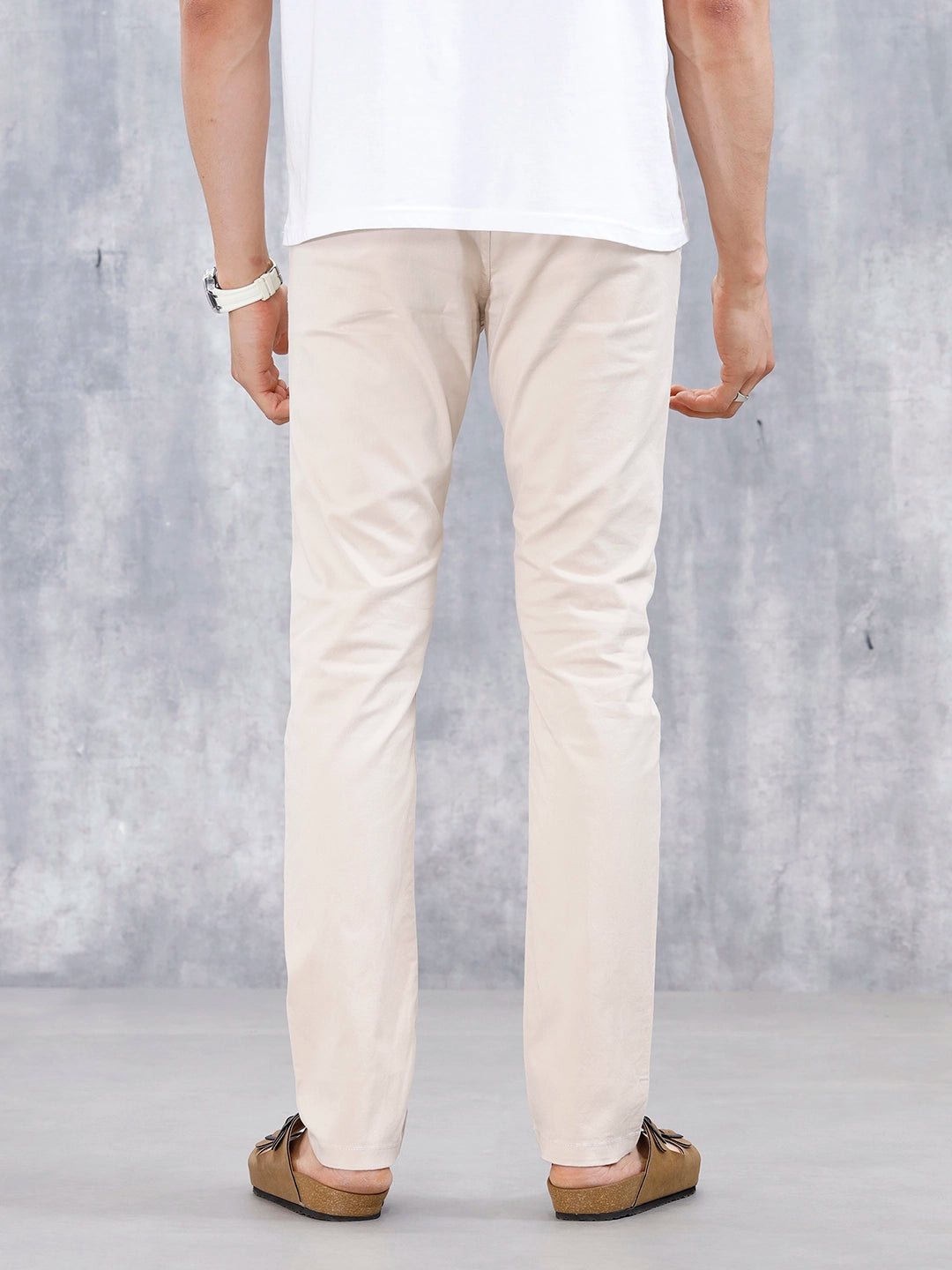 Men's Causla Slim Fit Trousers | Beige