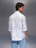 Men's Casual Oversized Abstract Printed Shirt  |  Grey