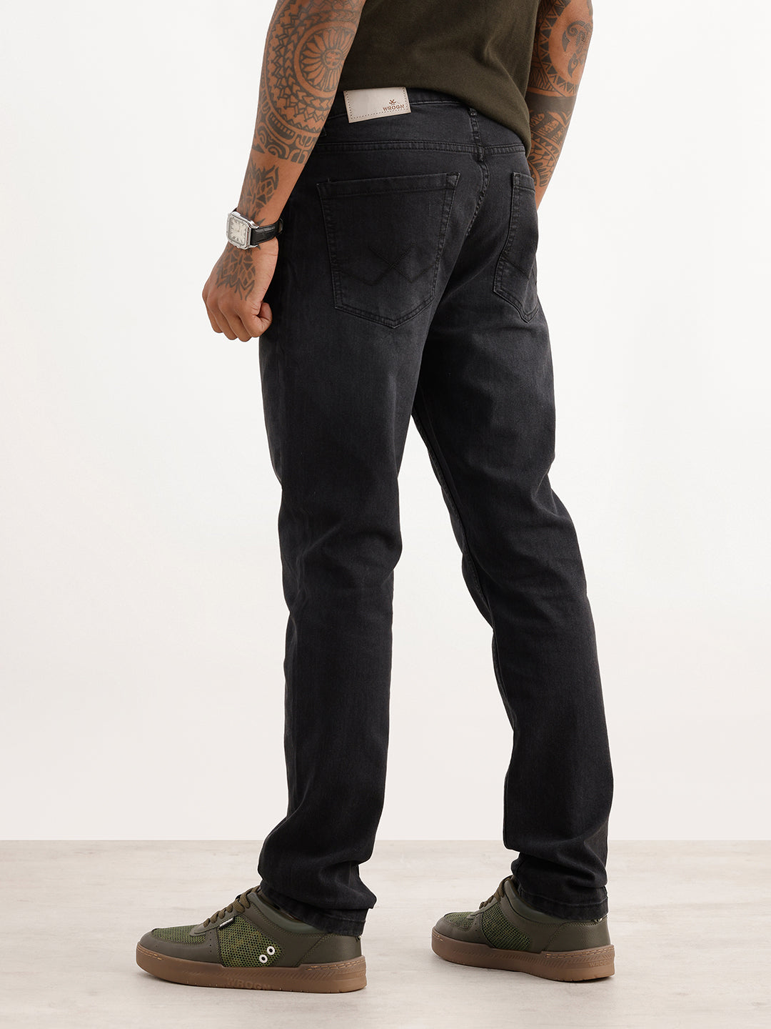 Washed Slim Fit Denim Jeans | Black