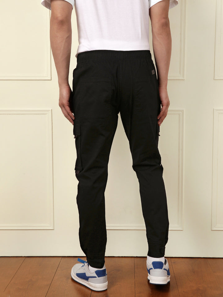 Solid Black Cargo Jogger