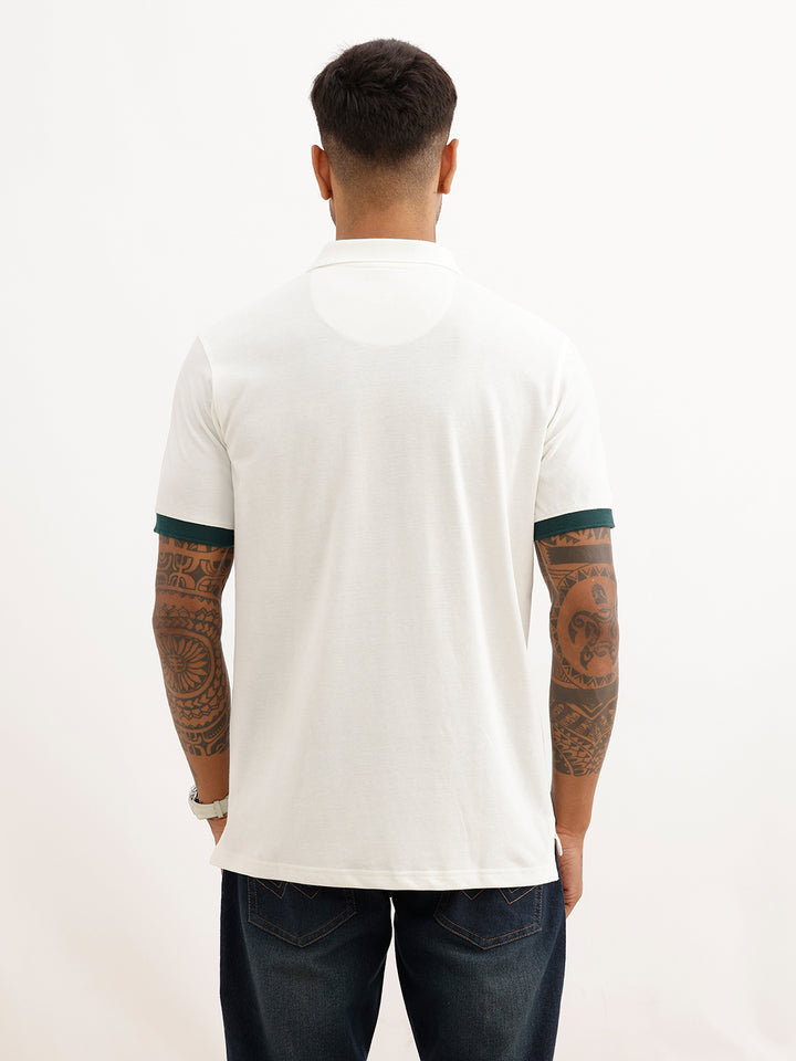 Regular Fit Placement Printed Polo T-Shirt | Beige