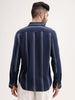Men's Casual Striped Regular Fit Shirt  | Navy Blue