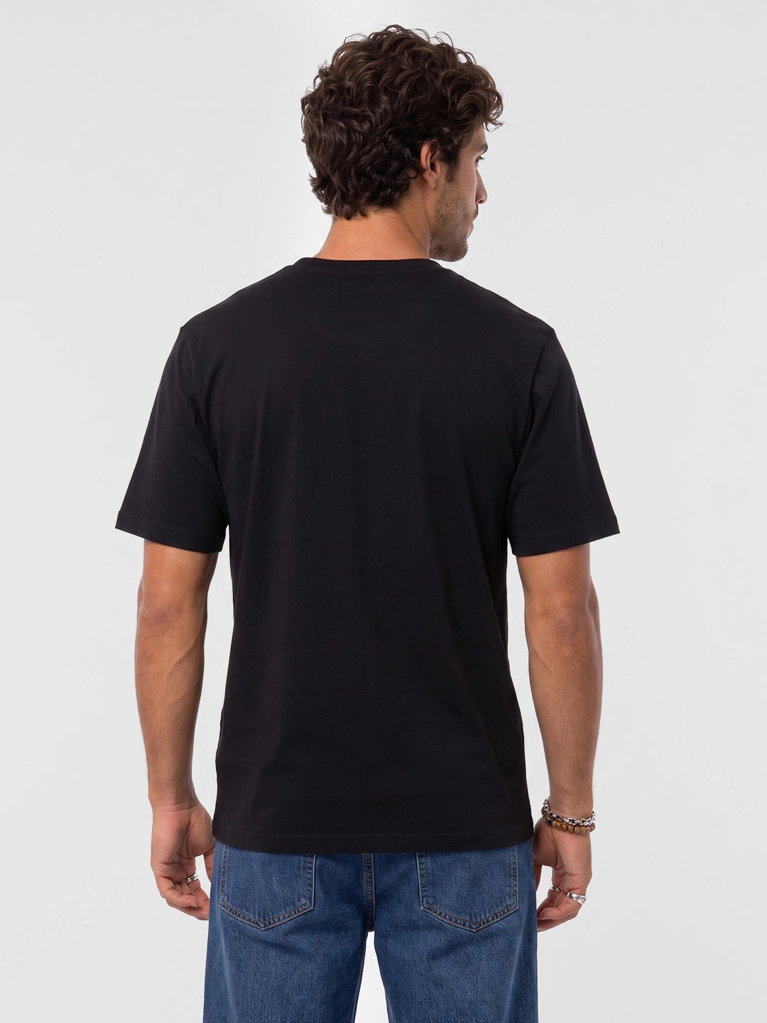 Slim Fit Placement Printed T-Shirt | Black