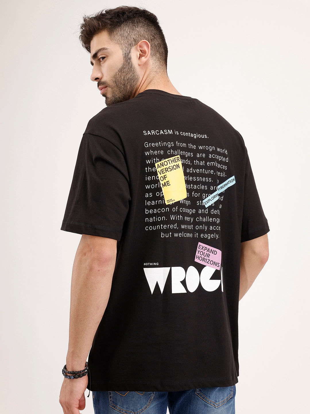 Oversized Backprinted T-Shirt | Black