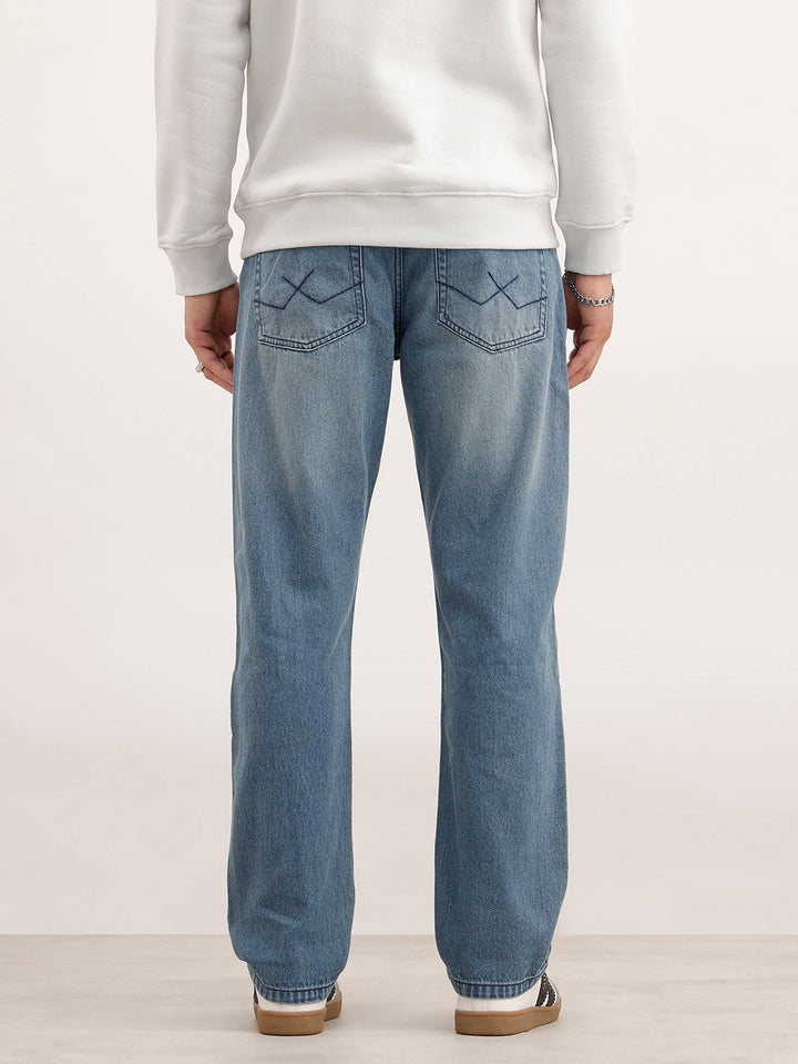 Anti Fit Faded Denim Jeans  | Light Blue