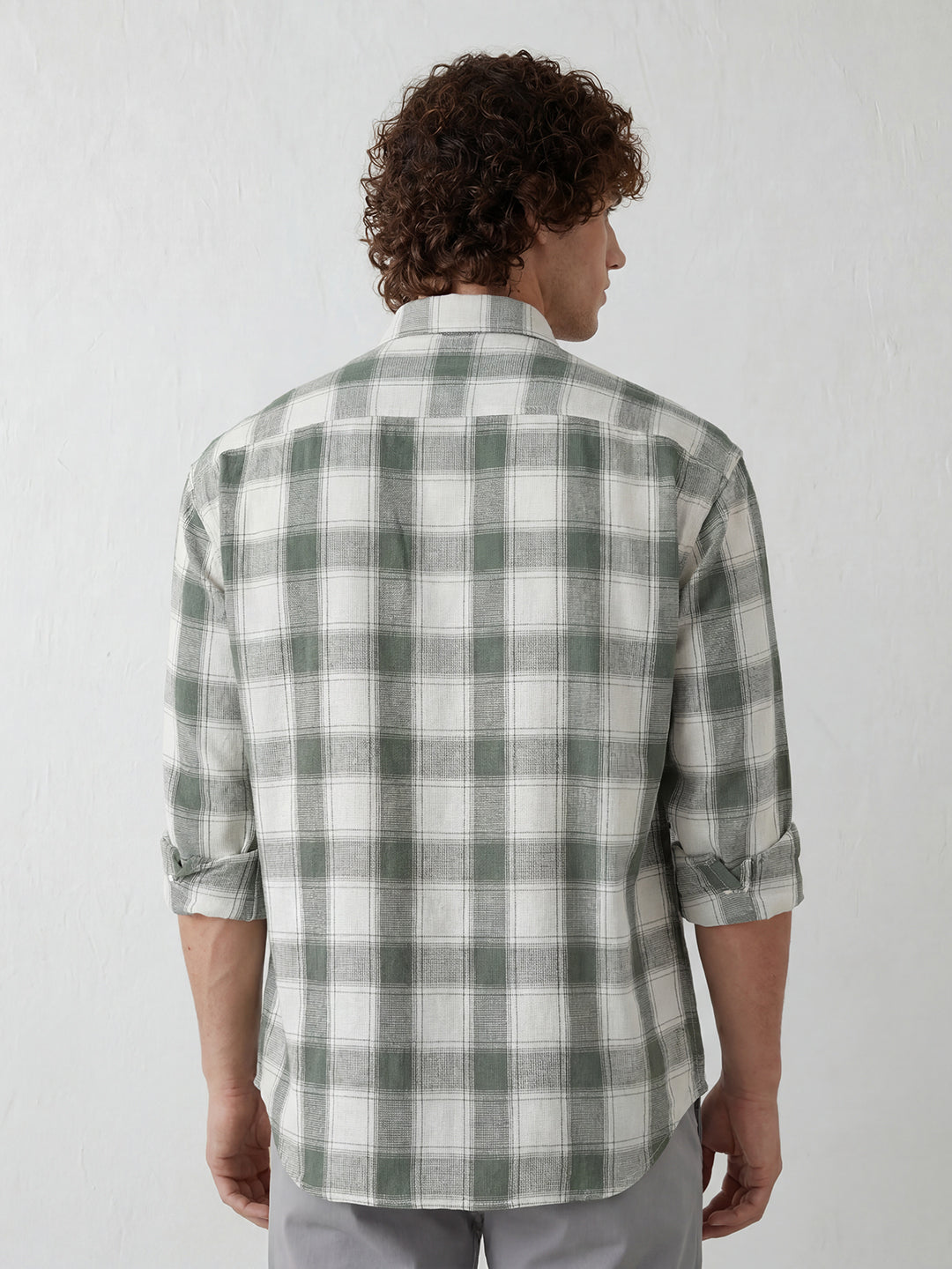 Classic Double Pocket Checkered Shirt | Light Green