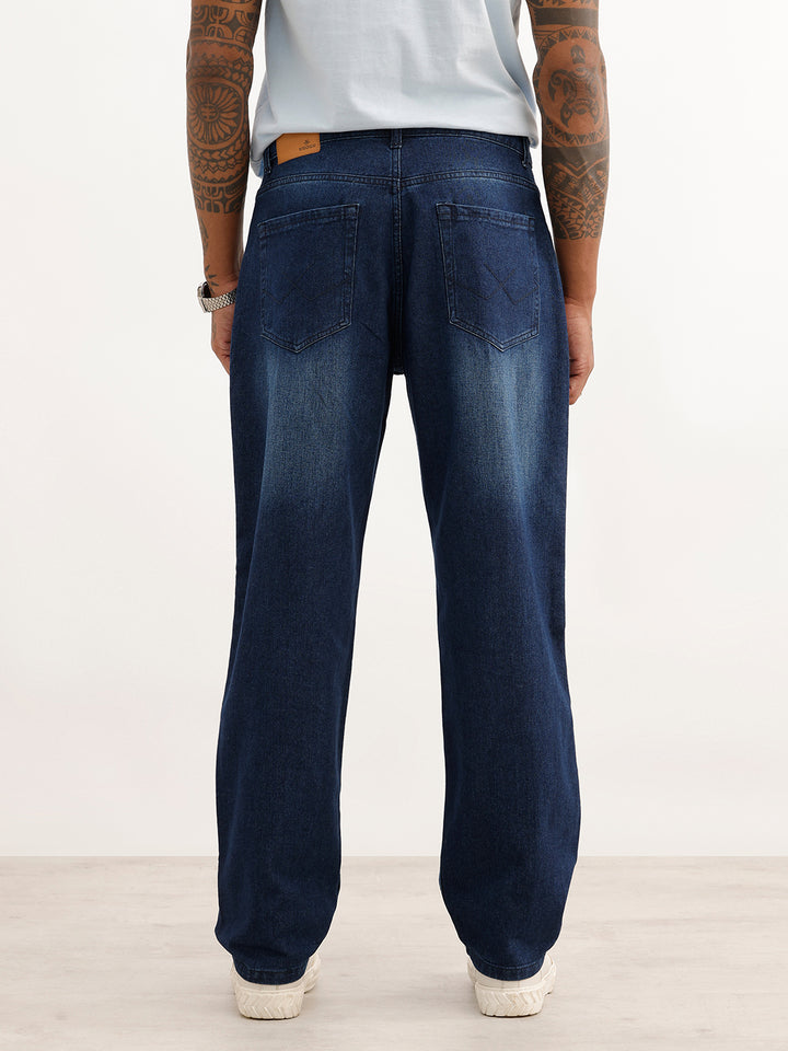 Faded Loose Fit Denim Jeans | Blue