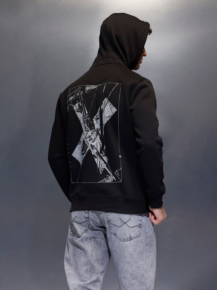 Men's Comfot Fit Graphic Print Hoodie  |  Black