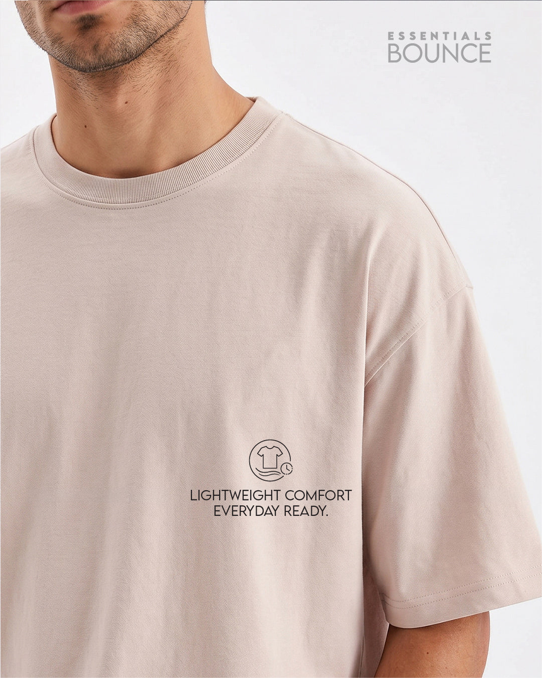 No Brainer Bounce Oversized T-Shirt | Essential | Beige