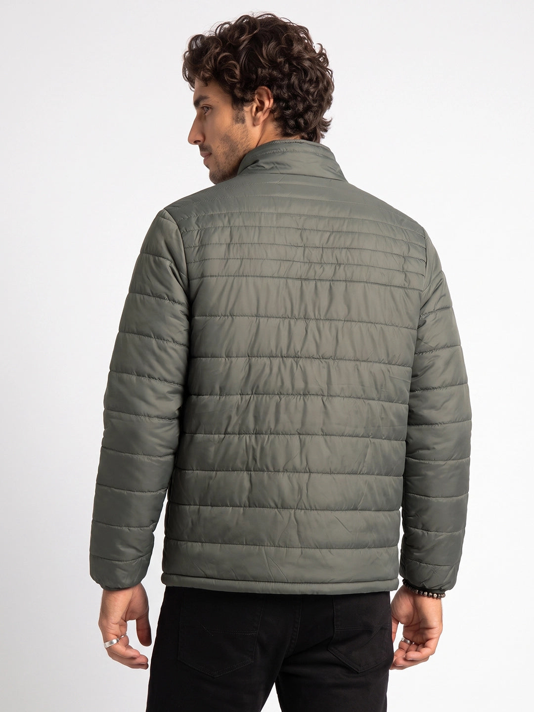 Regular Fit Puffer Jacket | Dark Green