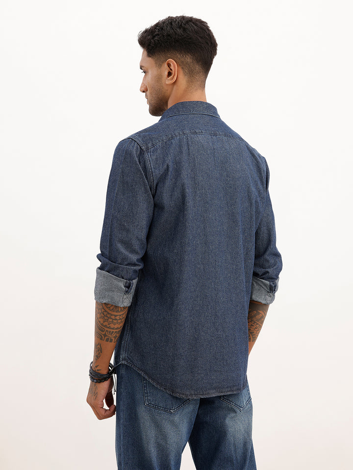 Classic Regular Fit Denim Shirt | Blue