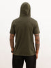 Slim Fit Half Sleeve Hooded T-Shirt | Dark Green