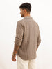 Slim Fit Herringbone Knit Full Sleeve Shirt | Brown