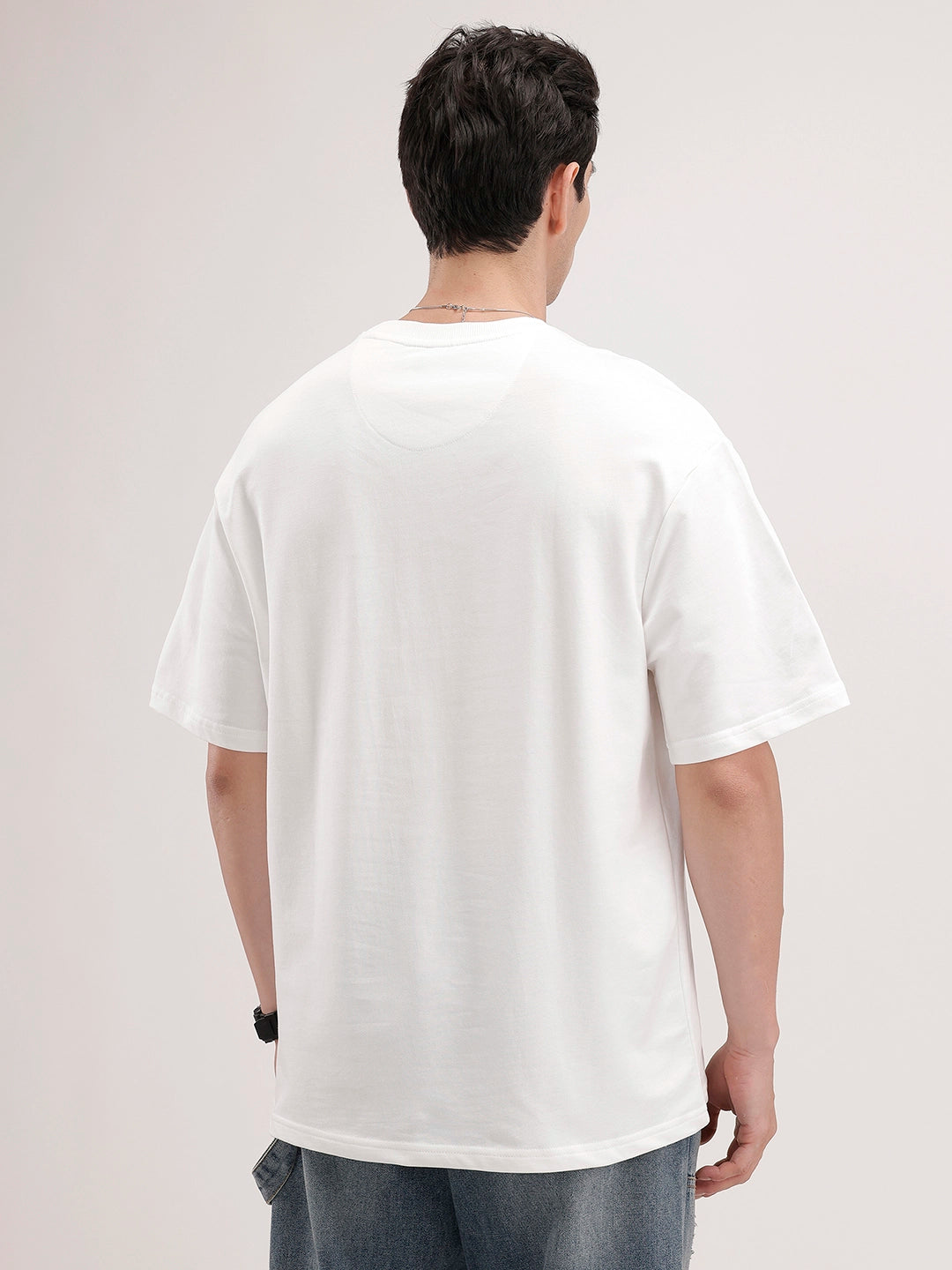 Oversized Placement Printed T-Shirt | Off White