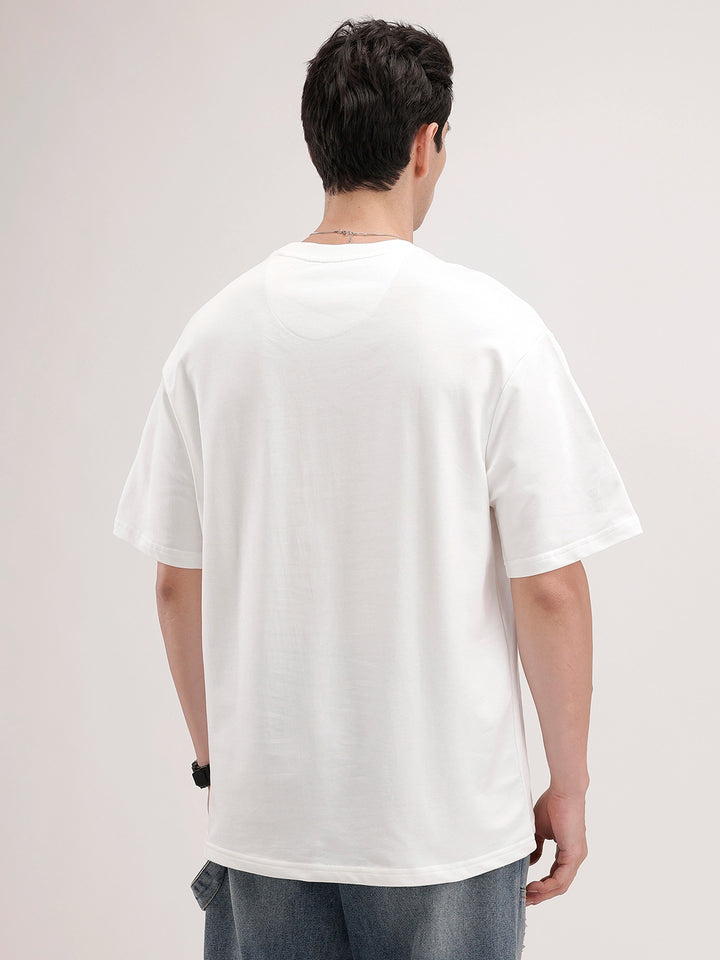 Oversized Placement Printed T-Shirt | Off White