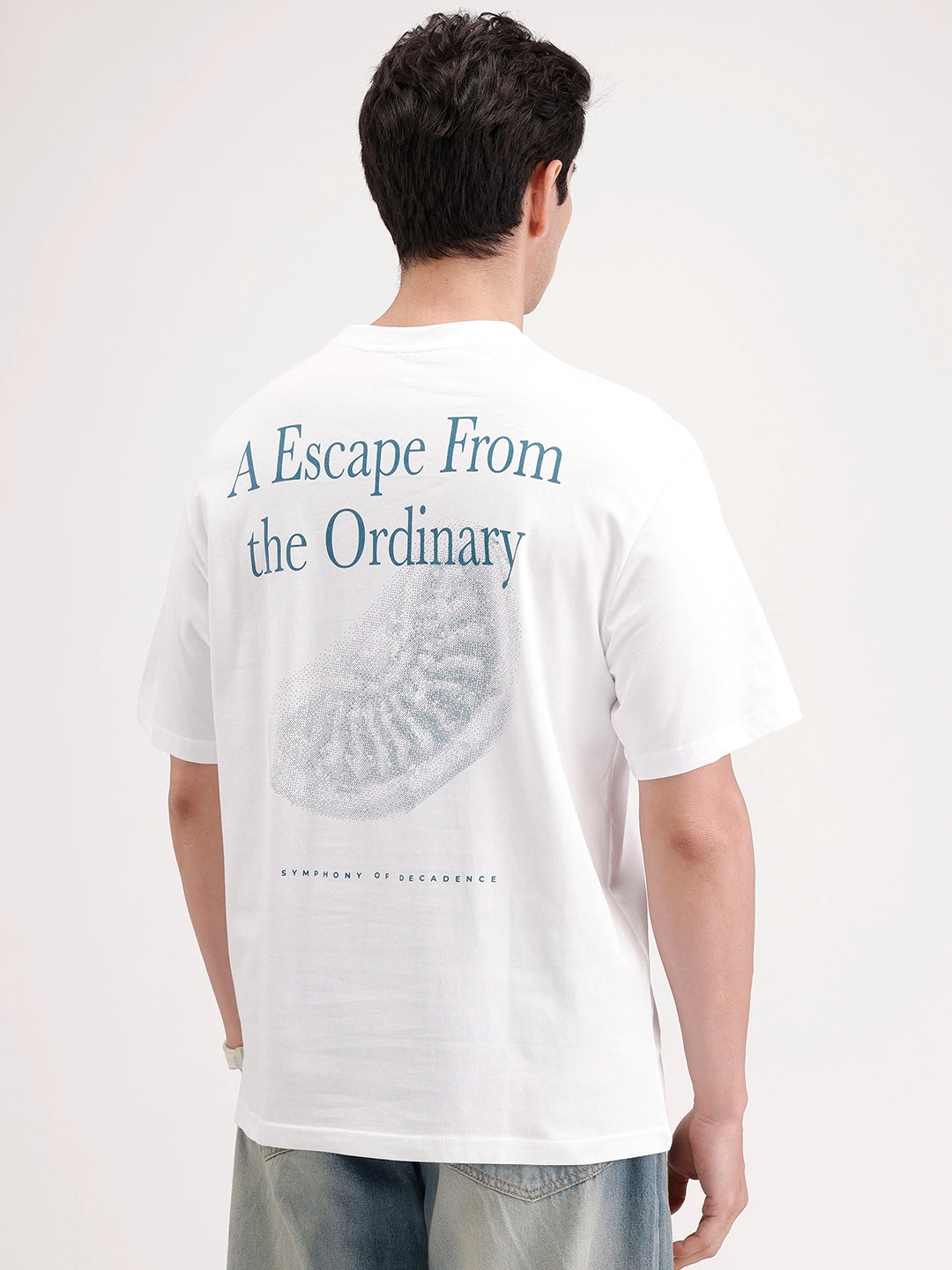 Oversized Back Printed T-shirt | White