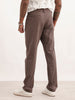 Solid Straight Fit Pleated Trouser | Grey