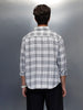Wrogn Men's Checkered Double Pocket Casual Shirt | White