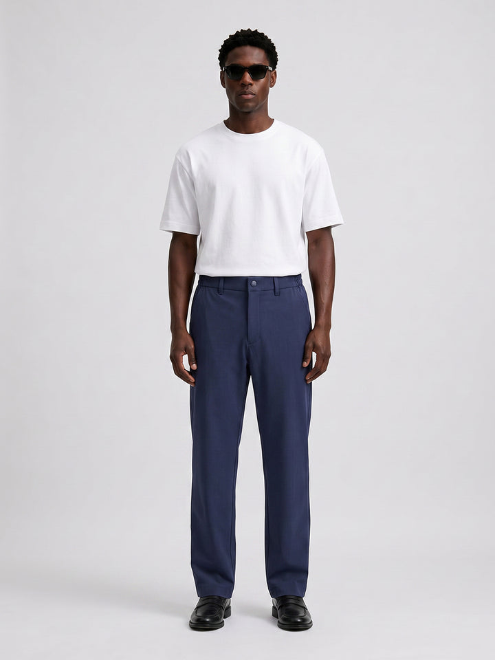 Travelite Straight Fit Trousers | Navy Blue