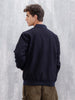 Men’s Textured Casual Bomber Jacket | Black