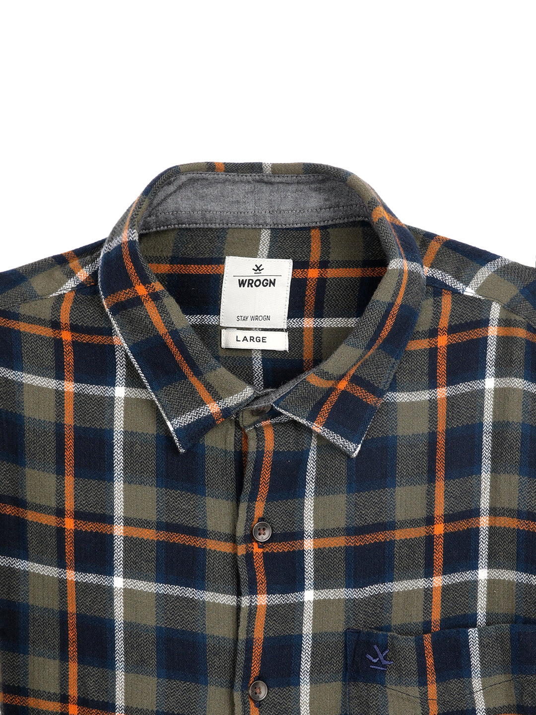 Olive Checked Herringbone Shirt